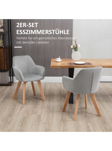 HOMCOM Esszimmerstuhl-54L x 57B x 80H cm-Grau