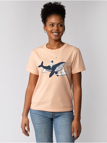 wat? Apparel T-Shirt Spacewhale in Fraiche Peche