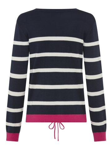 Laura Scott Strickpullover in marine-weiß-rosa gestreift