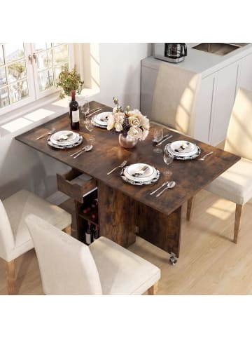 COSTWAY Esstisch klappbar 120 x 72 x 75 cm in Braun
