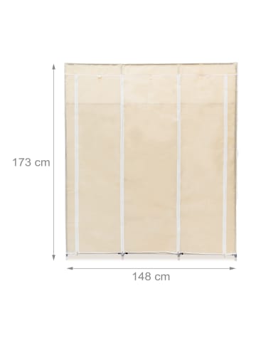 relaxdays 3x Faltschrank in Beige - (B)148 x (H)173 x (T)42,5 cm