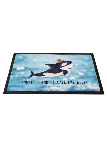 Mr. & Mrs. Panda Fußmatte Orca Zylinder mit Spruch in OZeichenanblue