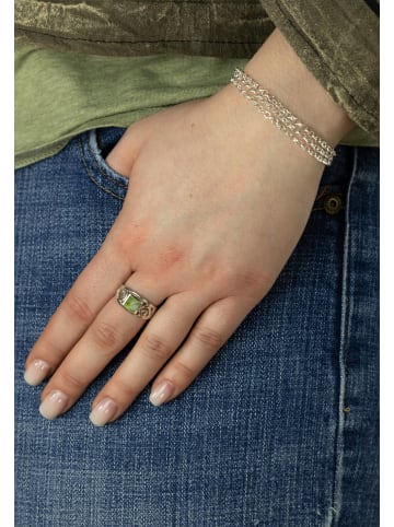 mantraroma 925er Silber - Ringe mit Peridot facettiert