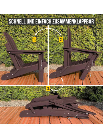 Aspero Gartenstuhl Adirondack mit Auflage in Bordeaux