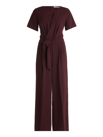 BETTY & CO Jumpsuit mit Bindegürtel in Dark Aubergine