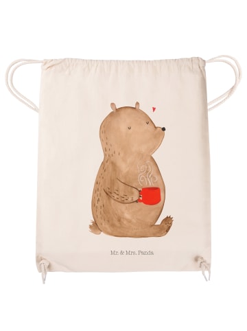 Mr. & Mrs. Panda Turnbeutel Bär Kaffee ohne Spruch in Creme