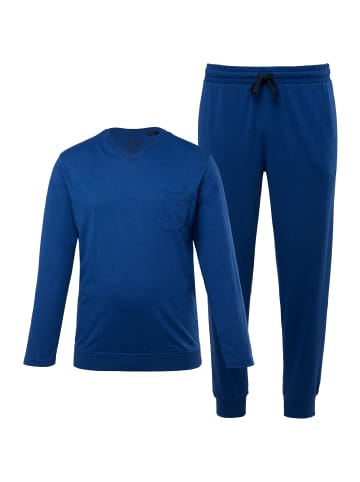 JP1880 Langer Schlafanzug in kobaltblau