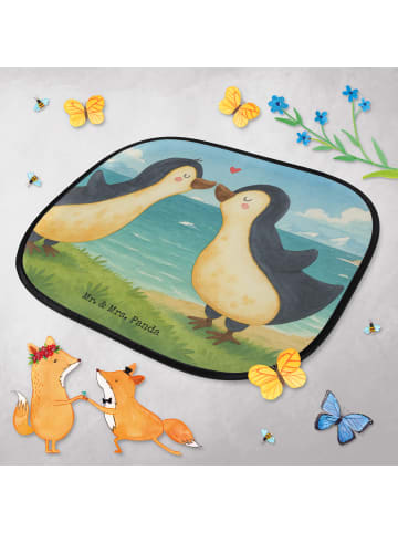 Mr. & Mrs. Panda Autosonnenschutz Pinguine Kuss Design ohne Spruch in Weiß