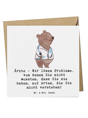 Mr. & Mrs. Panda Grußkarte Arzt Probleme Lösen mit Spruch in Weiß