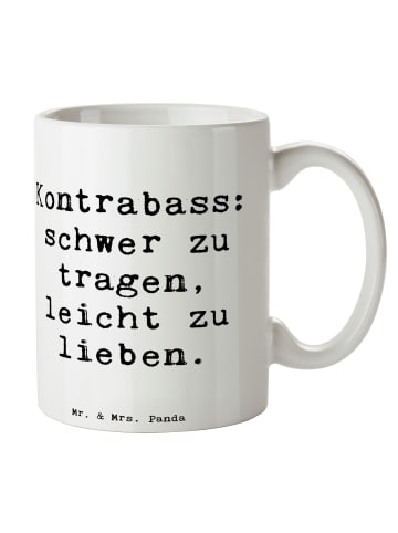 Mr. & Mrs. Panda Kaffeetasse Spruch Kontrabass Liebe mit Spruch in Weiß