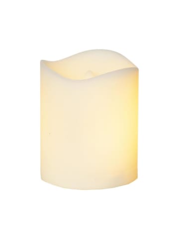 MARELIDA LED Mini Kerze Grabkerze mit Flammensimulation mit Batterien H:7cm in weiß