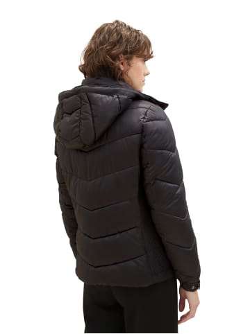 Tom Tailor Stepp Winter Jacke Puffer Kapuze Abnehmbar in Schwarz