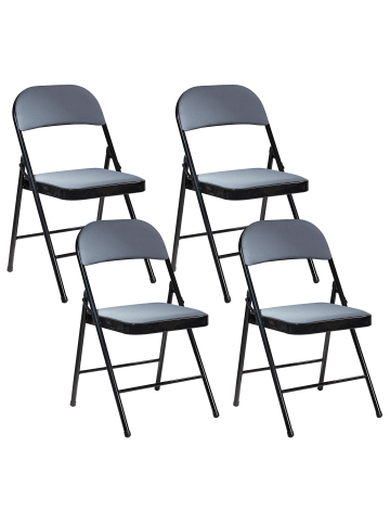 Beliani 4er-Set Konferenzstuhl SPARKS in Grau/Schwarz