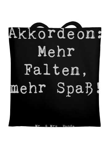 Mr. & Mrs. Panda Einkaufstasche Spruch Akkordeon Spaß mit Spruch in Schwarz