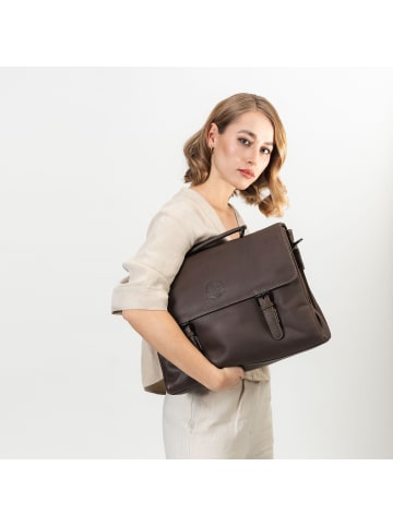 Farmhood Nashville Aktentasche XXL 3 Fächer Leder 39 cm in dark brown