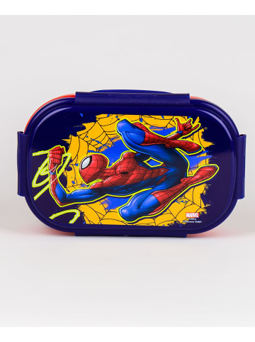 Spiderman Brotdose Spider-Man mit 2-Fach-Unterteilung & Göffel-Messer in Bunt