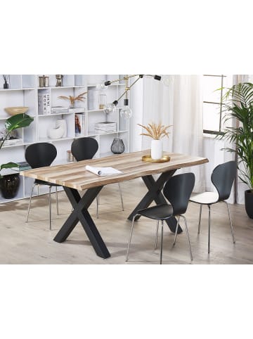 Beliani Esszimmertisch BRONSON in Braun/Schwarz - (W) 90 x (H) 76 x (L) 140 cm