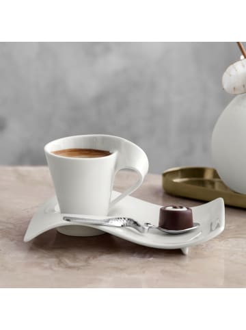 Villeroy & Boch 6er Set Espresso Unterteller NewWave Caffè 17 x 13 cm in weiß