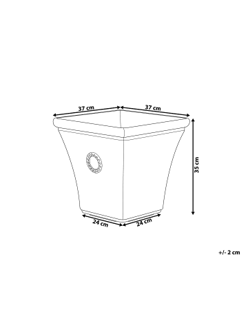 Beliani Outdoor Blumentopf ELATEIA in Weiß/Blau - (W) 37 x (H) 35 x (L) 37 cm