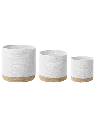 Beliani 3er-Set Korb BASIMA in Beige/Weiß