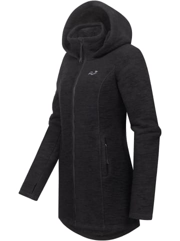 ragwear Longstrickjacke Leysha Melange in Black
