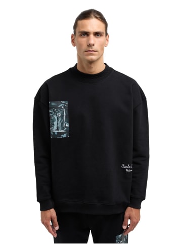 Carlo Colucci Sweatshirt De Stermich in Schwarz / Weiß