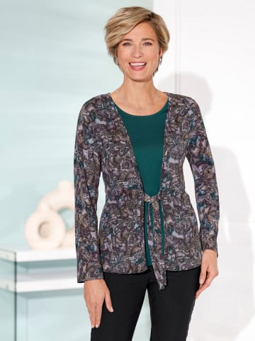 Sieh an! 2-in-1-Shirt in schwarz-petrol-bedruckt