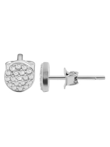 Adeliás Damen Ohrringe – Ohrstecker aus 925 Silber mit Zirkonia in silber