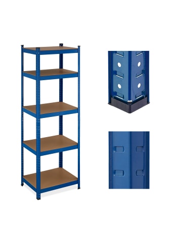 relaxdays 2 x Schwerlastregal in Blau - (B)60 x (H)180 x (T)45 cm