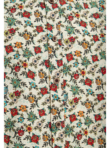 King Kerosin King Kerosin Kurzarmhemd Tattoo Flowers in offwhite