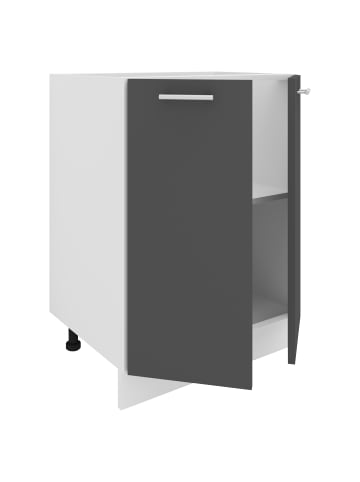 VCM  Küchenschrank B 60 cm Unterschrank Drehtüren Esilo in Weiß / Anthrazit