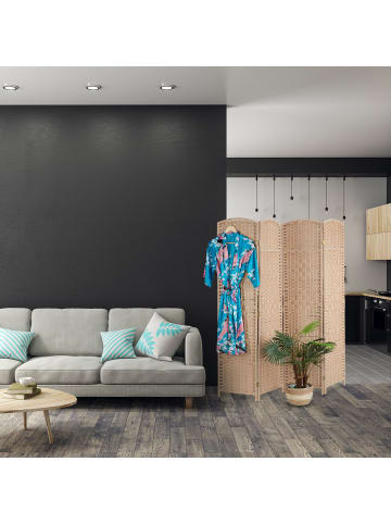 relaxdays Paravent in Natur - (B)160 x (H)170 cm