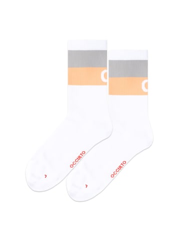 Occulto 2er Pack Rennradsocken Eddy in Apricot-Weiß