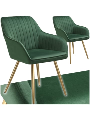 tectake Polstersessel gepolstert, in Samtoptik, gesteppt, 58 x 62 x 82 cm