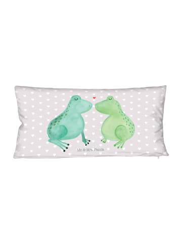 Mr. & Mrs. Panda 80x40 Pärchen Kissen Frosch Liebe ohne Spruch in Grau Pastell
