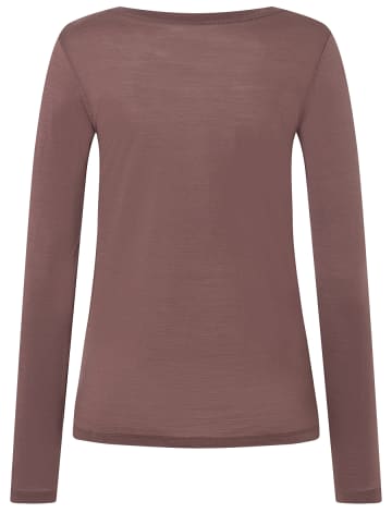 super.natural Merino Longsleeve W SNOW CAT LS in rot-orange