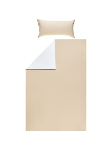 REDBEST Biber Wendebettwäsche in weiß-taupe