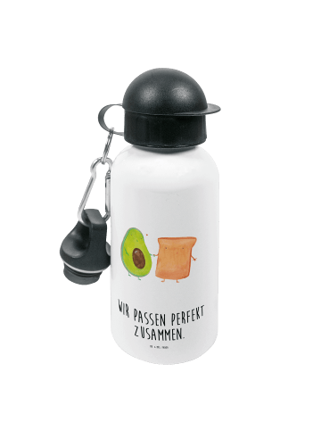 Mr. & Mrs. Panda Kindertrinkflasche Avocado Toast mit Spruch in Weiß