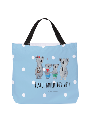 Mr. & Mrs. Panda Shopper Koala Familie zwei mit Spruch in Blau Pastell