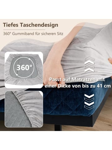 COSTWAY Matratzenschoner 180 x 200 cm in Grau