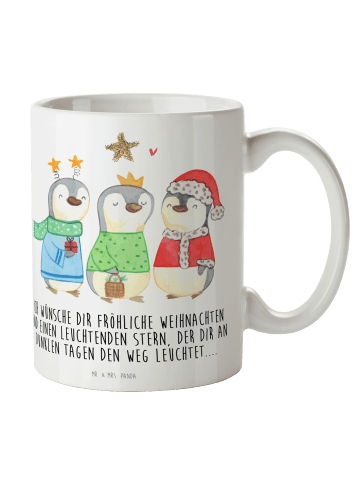 Mr. & Mrs. Panda Tasse Winterzeit Heilige drei Könige mit Spruch in Weiß
