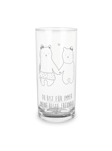 Mr. & Mrs. Panda Wasserglas Bär Freundin mit Spruch in Transparent
