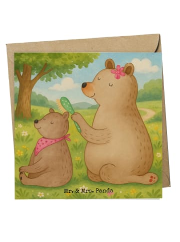 Mr. & Mrs. Panda Einladungskarte Bär Kind Design ohne Spruch in Weiß