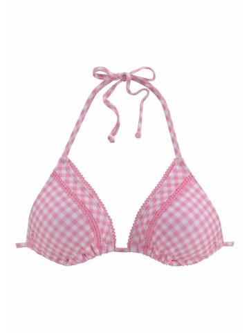 Buffalo Triangel-Bikini-Top in rosa-kariert