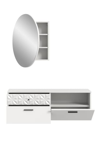 ebuy24 Garderobenmöbel Prisma Weiß 110 x 34 cm