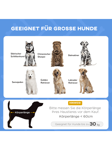 Pawhut Hundeliege Outdoor mit Dach L61 x B46 x H62 cm