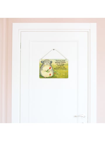 Mr. & Mrs. Panda Schild Chinchilla Blume Design mit Spruch in Weiß