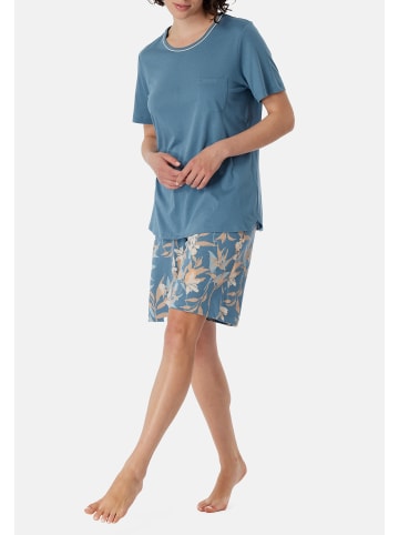 Schiesser Schlafanzug Comfort Nightwear in Blaugrau