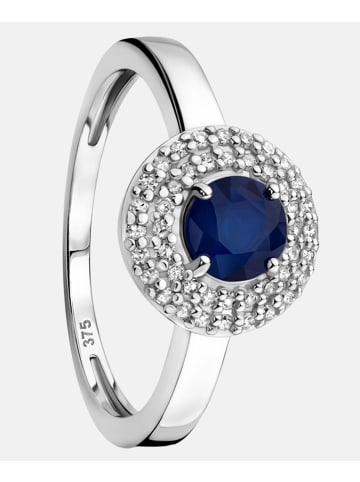 Diamant L'éternel Ring aus 375 Weißgold mit 0.17 Karat Diamant mit Saphir