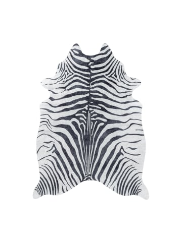 KADIMA DESIGN Teppich Waschbar Flachgewebe Tigerfell-Imitat Polyester Wohnzimmer in Schwarz